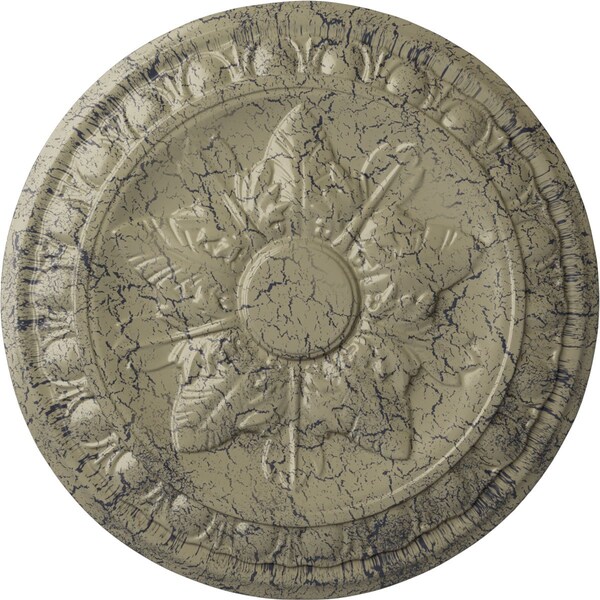 Ekena Millwork Exeter Ceiling Medallion (Fits Canopies up to 3 1/8"), 17 3/4"OD x 1 1/8"P, Castle Stone Crackle CM17EXCSC - main